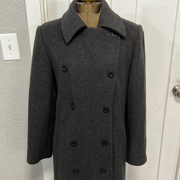 ISAAC MIZRAHI VINTAGE MERINO WOOL UNION MADE PEA COAT 6 - Picture 6 of 17